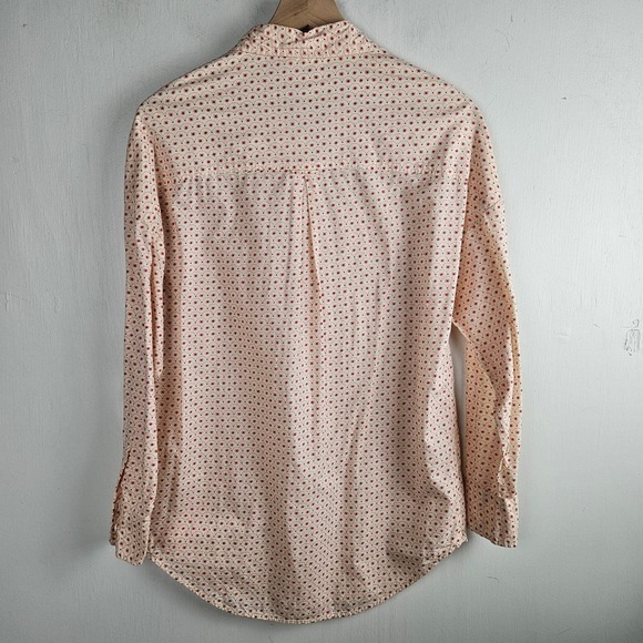 Laurence Dolice Paris Starburst Print Button Front‎ Shirt 1 S Ivory Red - Picture 6 of 8